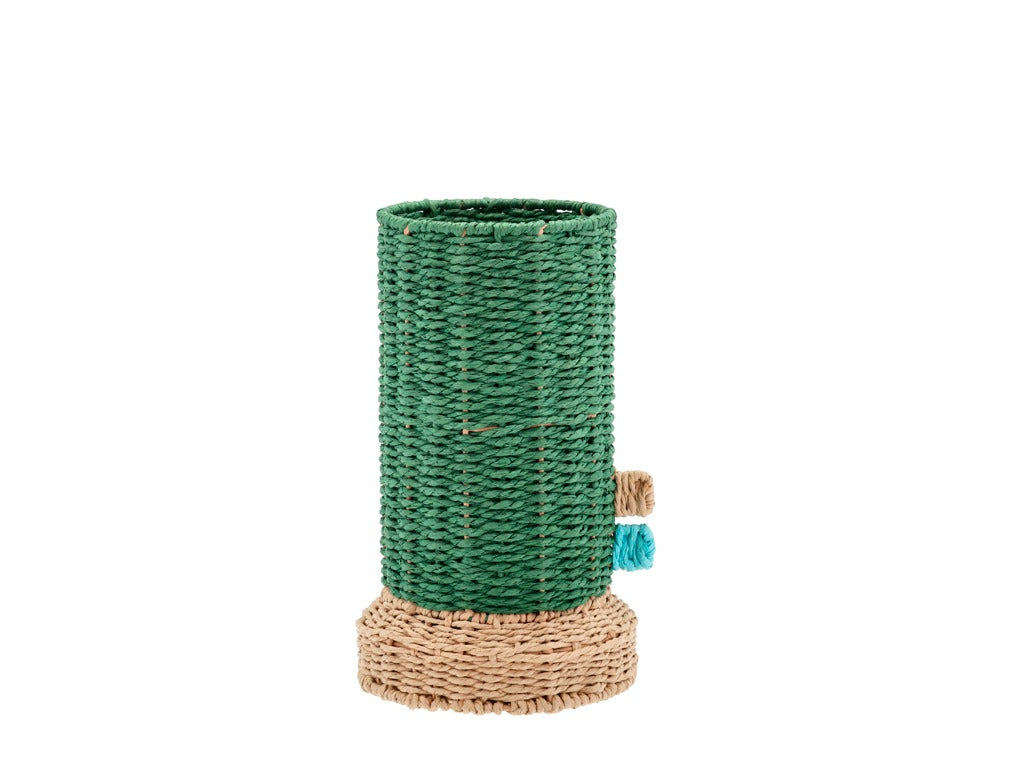 Vase with glass container Styles 17 x 28 cm Green Paper