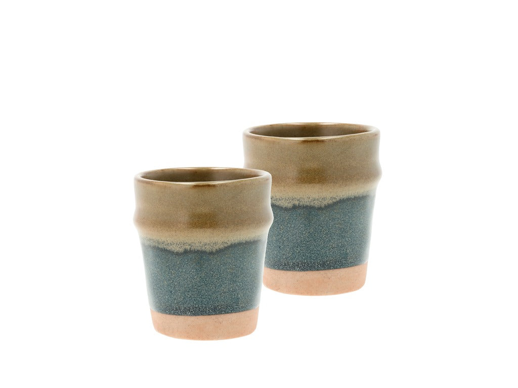 Espresso cup Evig 0.1 liter 2 pcs Blue/Brown Porcelain
