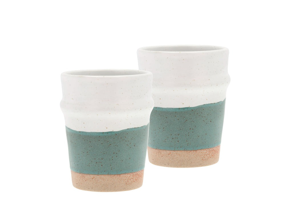 Mug Evig 0.35 liter 2 pcs Green/White Porcelain