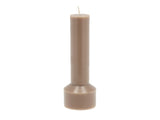Pillar candle Hvils D7 x 20 cm Taupe Paraffin/Stearin