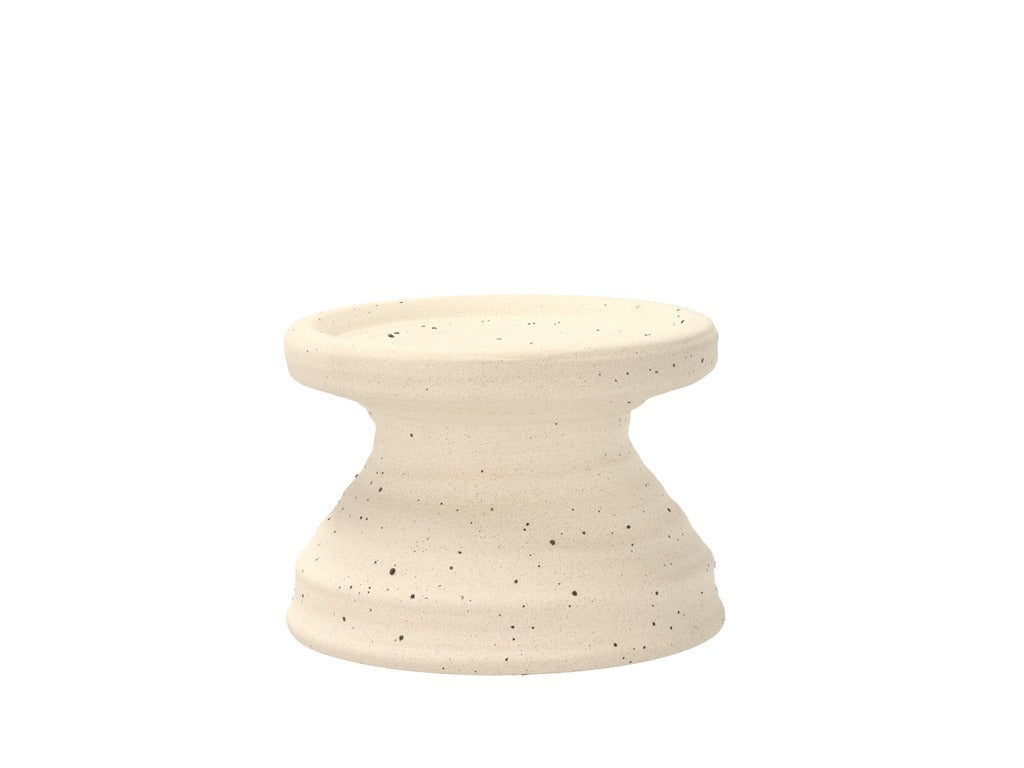 Block candlestick Elv 11 x 7.5 cm Offwhite Stoneware