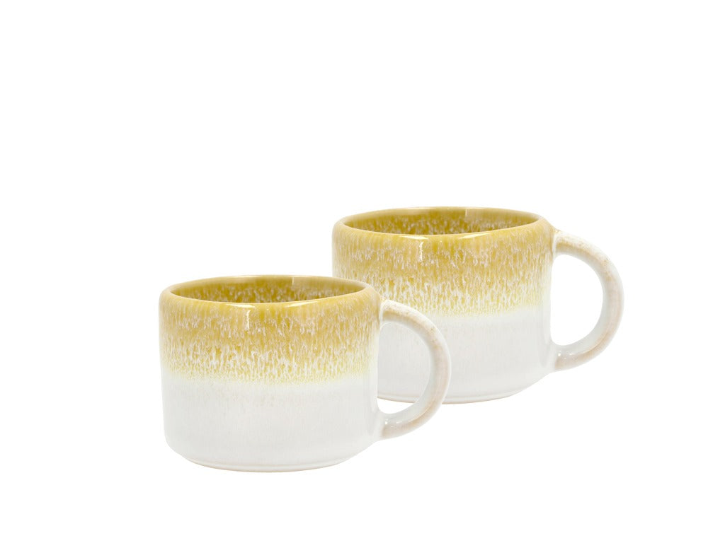 Espresso cup Styles 0.08 liter 2 pcs Yellow/Cream Stoneware