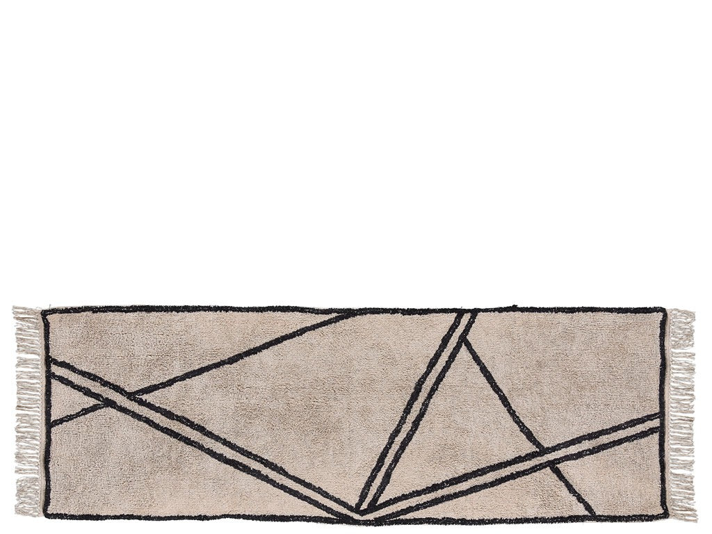Rug Strib 70x200 cotton Nature/Black