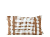 Cushion 50 x 30 cm Cotton Sand/White