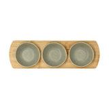 Bamboo tray with 3 bowls Shoku 32 x 10 cm Pure Green