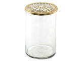Vase Elva D10x15.5cm glass w brasslid
