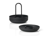 Egg cups w. Holder Singles 4 pcs. Black