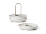 Egg cups w. Holder Singles 4 pcs. Warm Grey