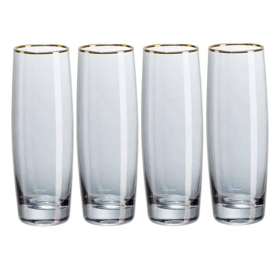 Prosecco Stemless 4-pack Black&Gold